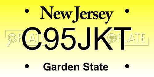 C95JKT New Jersey License Plate