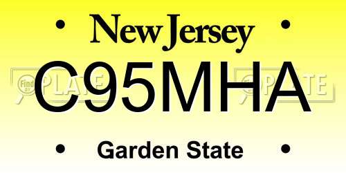 C95MHA New Jersey License Plate