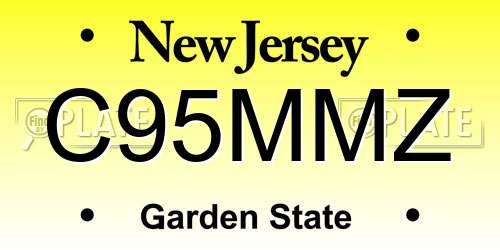 C95MMZ New Jersey License Plate