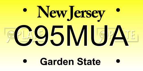 C95MUA New Jersey License Plate