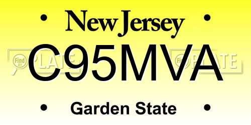 C95MVA New Jersey License Plate