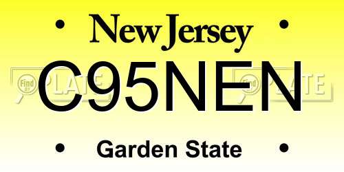 C95NEN New Jersey License Plate