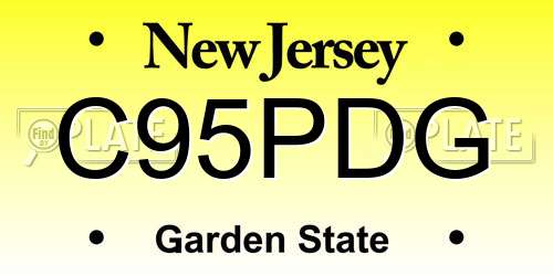 C95PDG New Jersey License Plate
