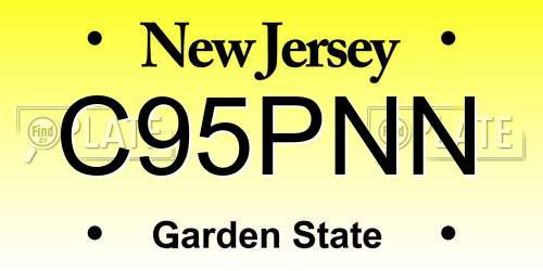 C95PNN New Jersey License Plate