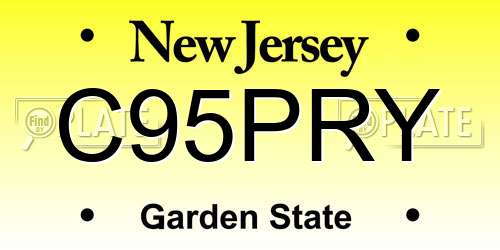 C95PRY New Jersey License Plate