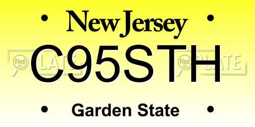 C95STH New Jersey License Plate