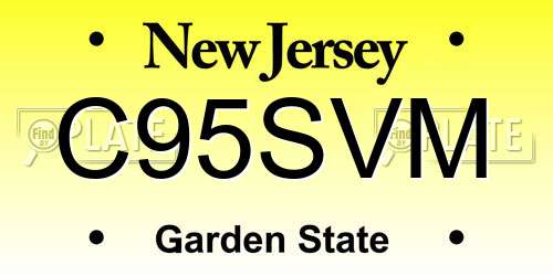 C95SVM New Jersey License Plate