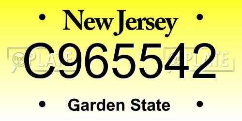 C965542 New Jersey License Plate