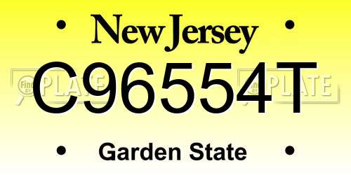 C96554T New Jersey License Plate