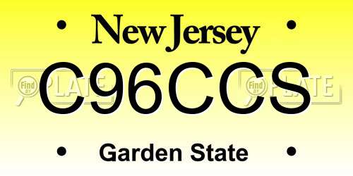C96CCS New Jersey License Plate