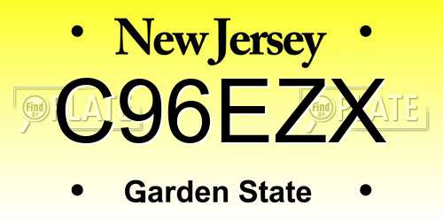 C96EZX New Jersey License Plate