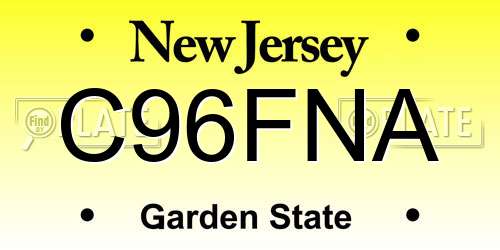 C96FNA New Jersey License Plate