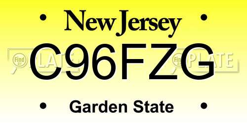 C96FZG New Jersey License Plate