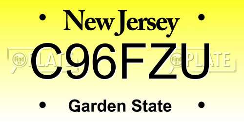 C96FZU New Jersey License Plate