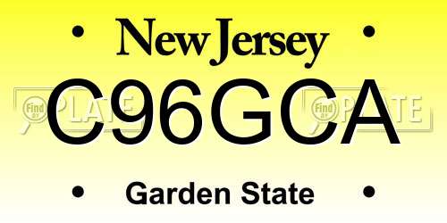 C96GCA New Jersey License Plate