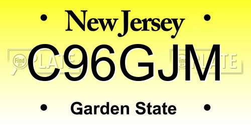 C96GJM New Jersey License Plate
