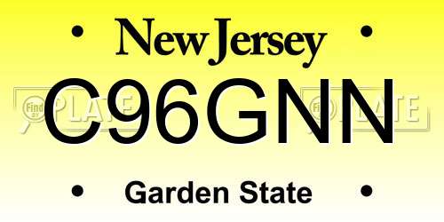 C96GNN New Jersey License Plate