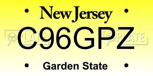 C96GPZ New Jersey License Plate