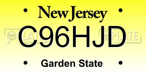 C96HJD New Jersey License Plate