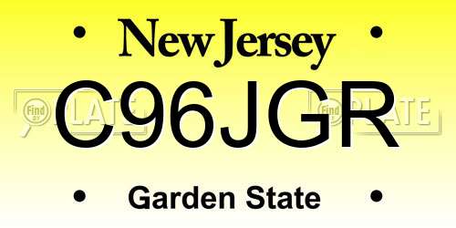 C96JGR New Jersey License Plate