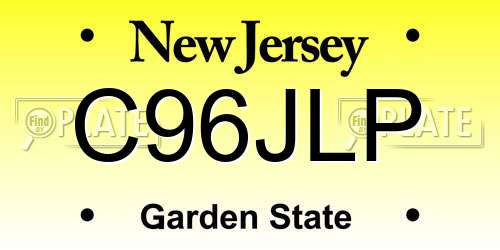 C96JLP New Jersey License Plate