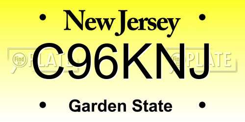 C96KNJ New Jersey License Plate