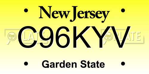 C96KYV New Jersey License Plate