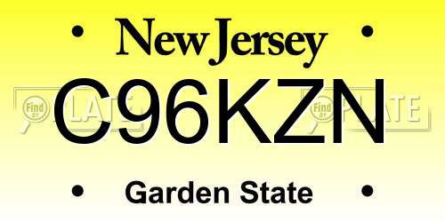 C96KZN New Jersey License Plate