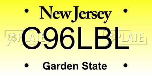 C96LBL New Jersey License Plate