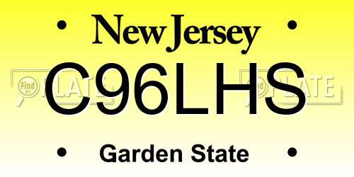 C96LHS New Jersey License Plate