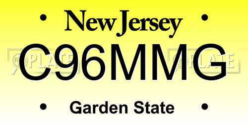 C96MMG New Jersey License Plate