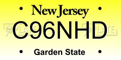 C96NHD New Jersey License Plate