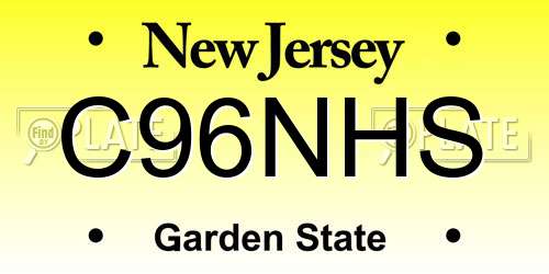 C96NHS New Jersey License Plate