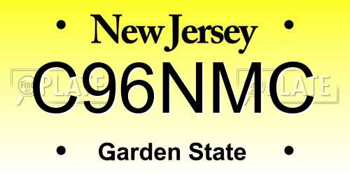 C96NMC New Jersey License Plate