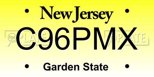 C96PMX New Jersey License Plate