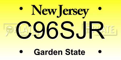 C96SJR New Jersey License Plate