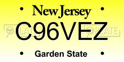 C96VEZ New Jersey License Plate