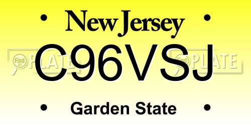 C96VSJ New Jersey License Plate