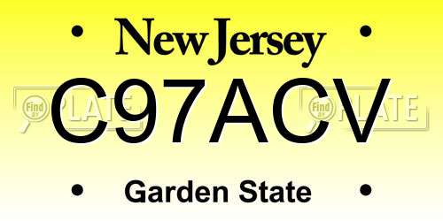 C97ACV New Jersey License Plate