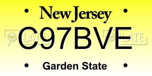 C97BVE New Jersey License Plate