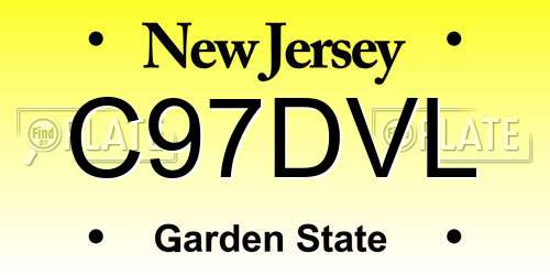 C97DVL New Jersey License Plate
