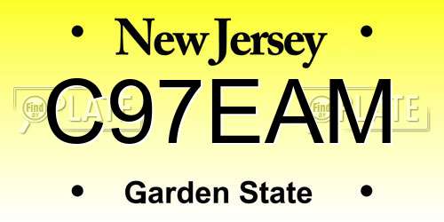 C97EAM New Jersey License Plate