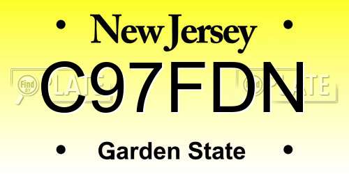 C97FDN New Jersey License Plate