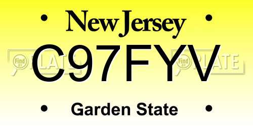 C97FYV New Jersey License Plate