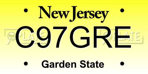 C97GRE New Jersey License Plate