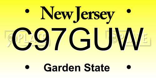 C97GUW New Jersey License Plate