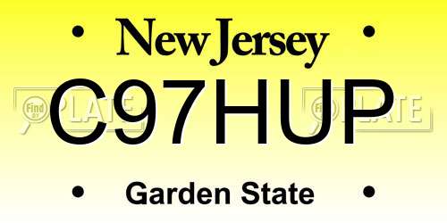 C97HUP New Jersey License Plate