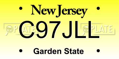 C97JLL New Jersey License Plate
