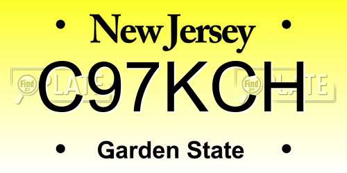 C97KCH New Jersey License Plate