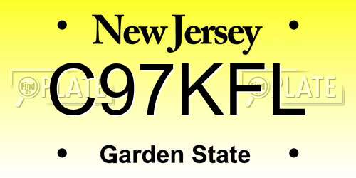 C97KFL New Jersey License Plate